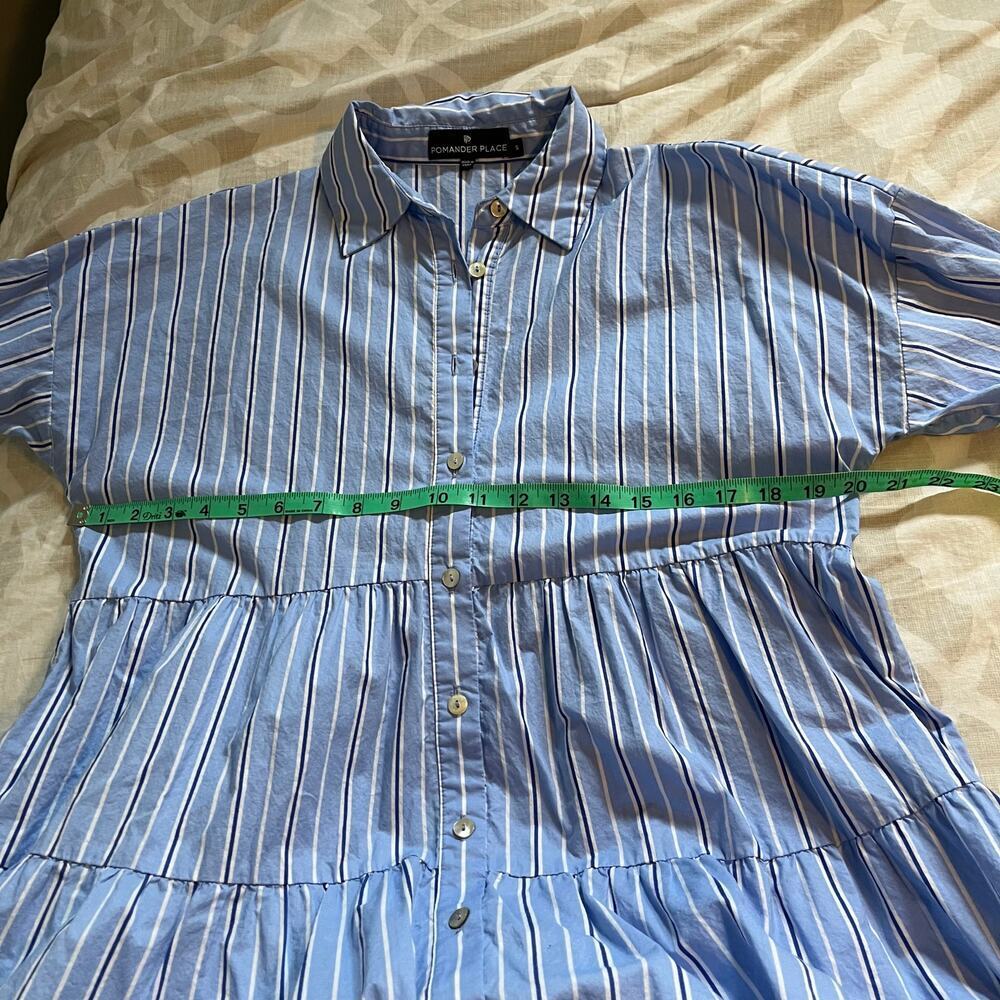 Tuckernuck Pomander Place Striped Shirtdress blue long sleeve women’s small - Picture 9 of 10